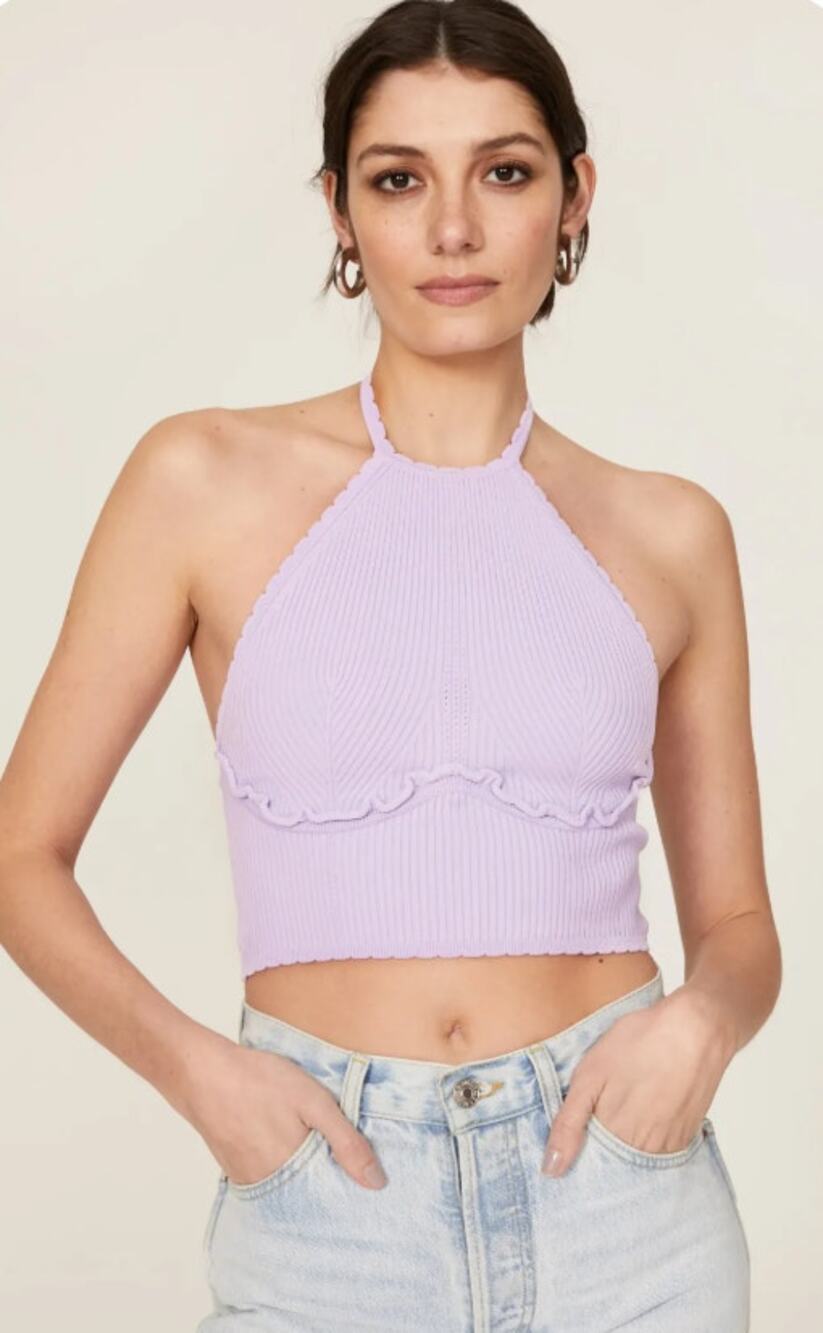 Self-Portrait Scallop Edge Halter Top Size M